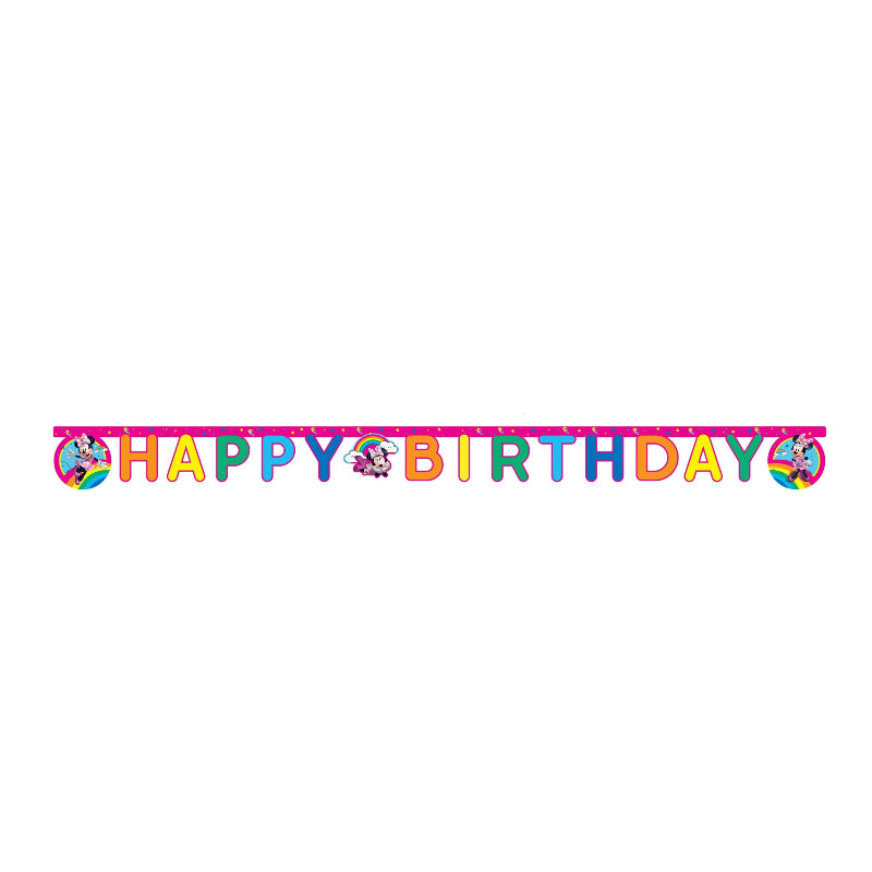 Minnie "Happy birthday" guirlande, 2 m.