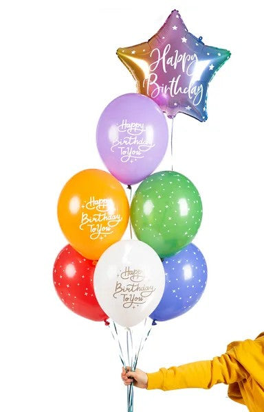 "Happy birthday to you" balloner, 6 stk.