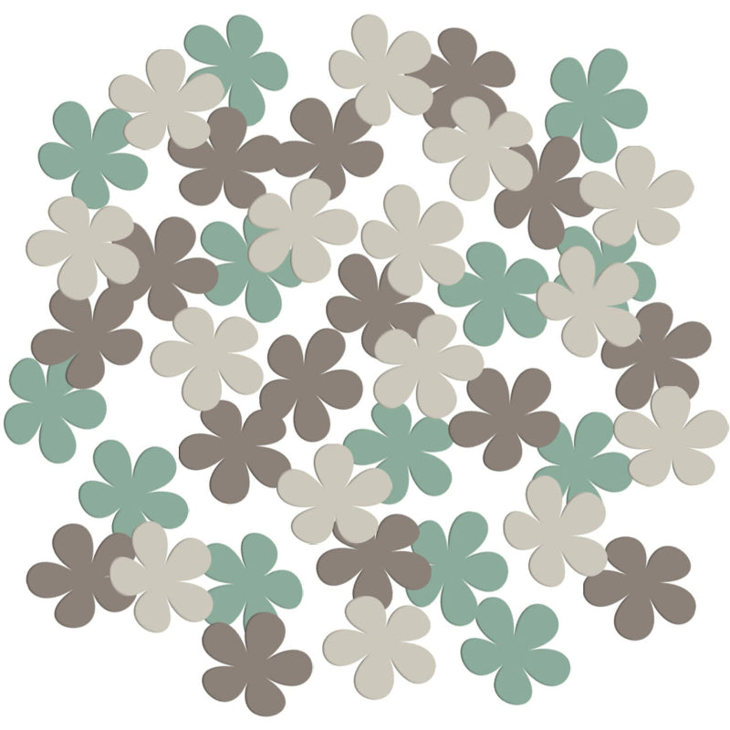 Neutrale blomster konfetti, 80 stk.