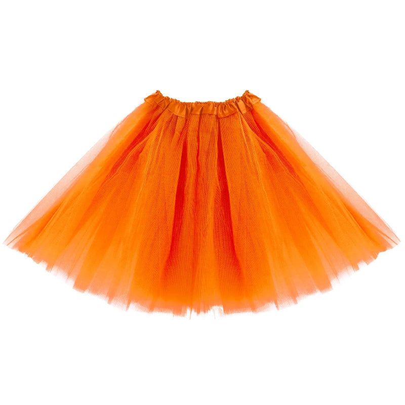 Orange tyl skørt, 40 cm.