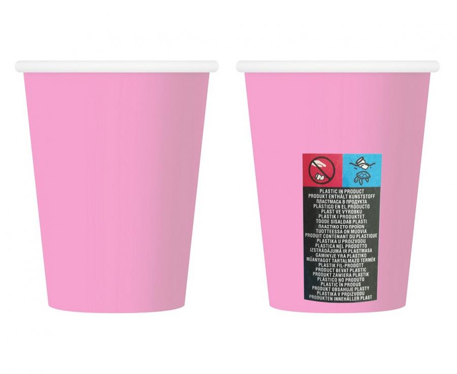 Lyserød papkop, 6 stk.