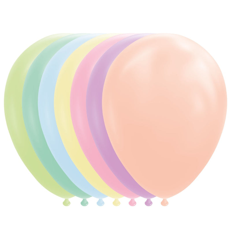 Pastel latex balloner, 30 cm, 100 stk.