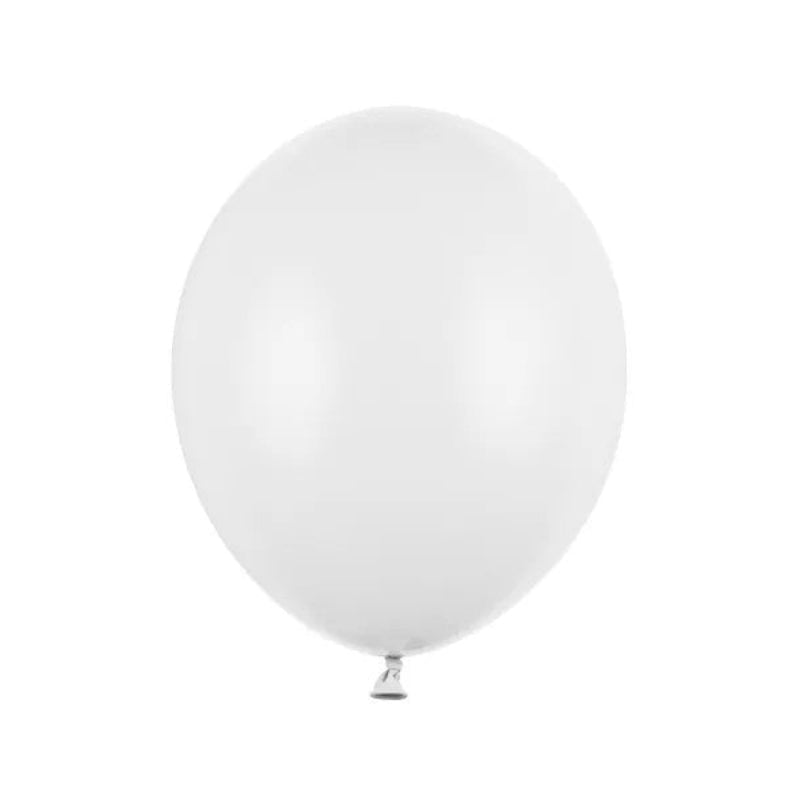 12" pastel pure white latexballon, 10 stk.