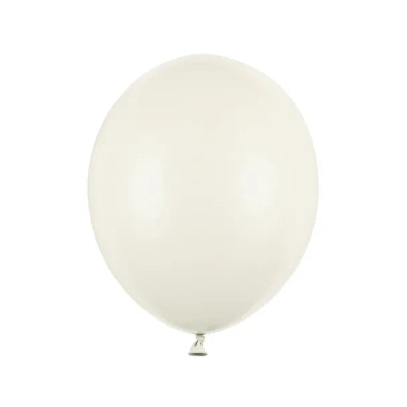 12" lys creme pastel latexballon, 10 stk.