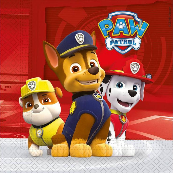 Røde Paw Patrol Servietter, 20 stk.