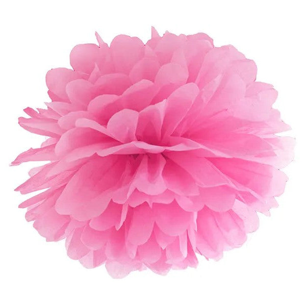 Pink pom pom, 25 cm.