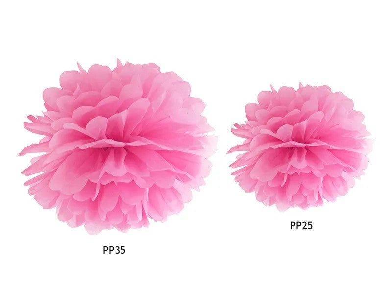 Pink pom pom, 25 cm.
