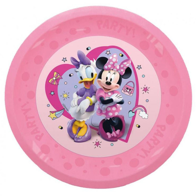 Genanvendelig Minnie Mouse plast tallerken, 4 stk.