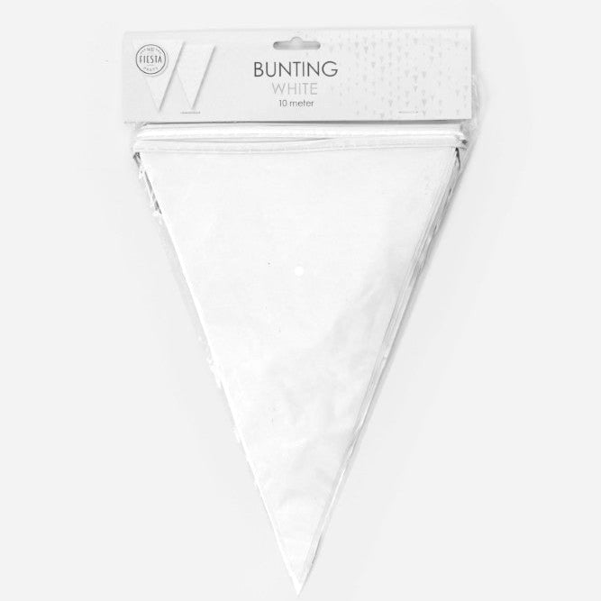 Hvid plast vimpel, 10 m.