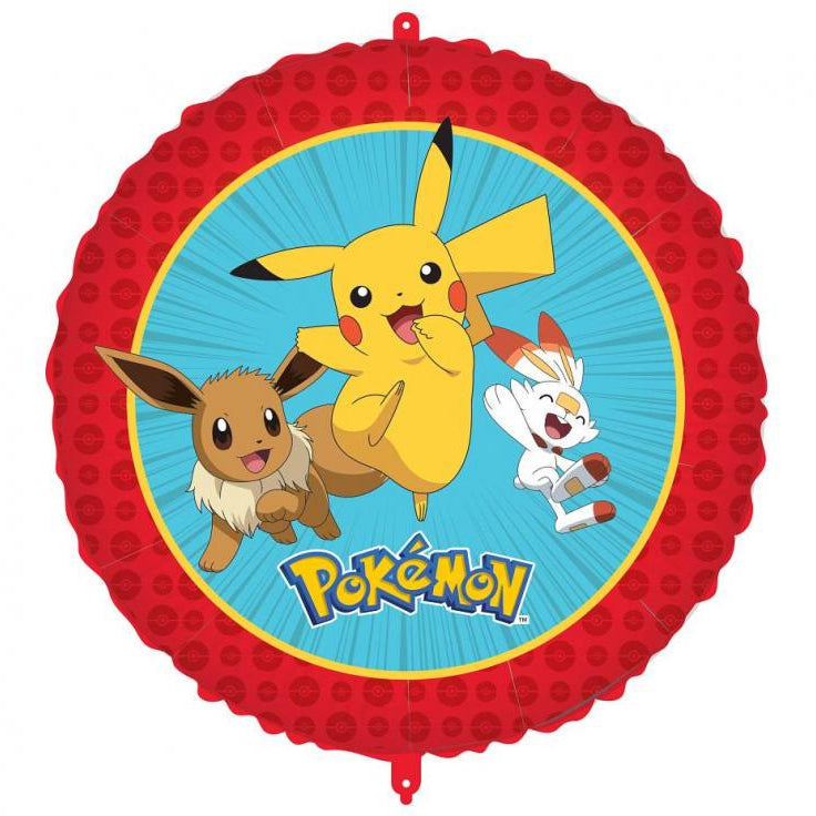 Rød Pokemon folieballon, 46 cm.