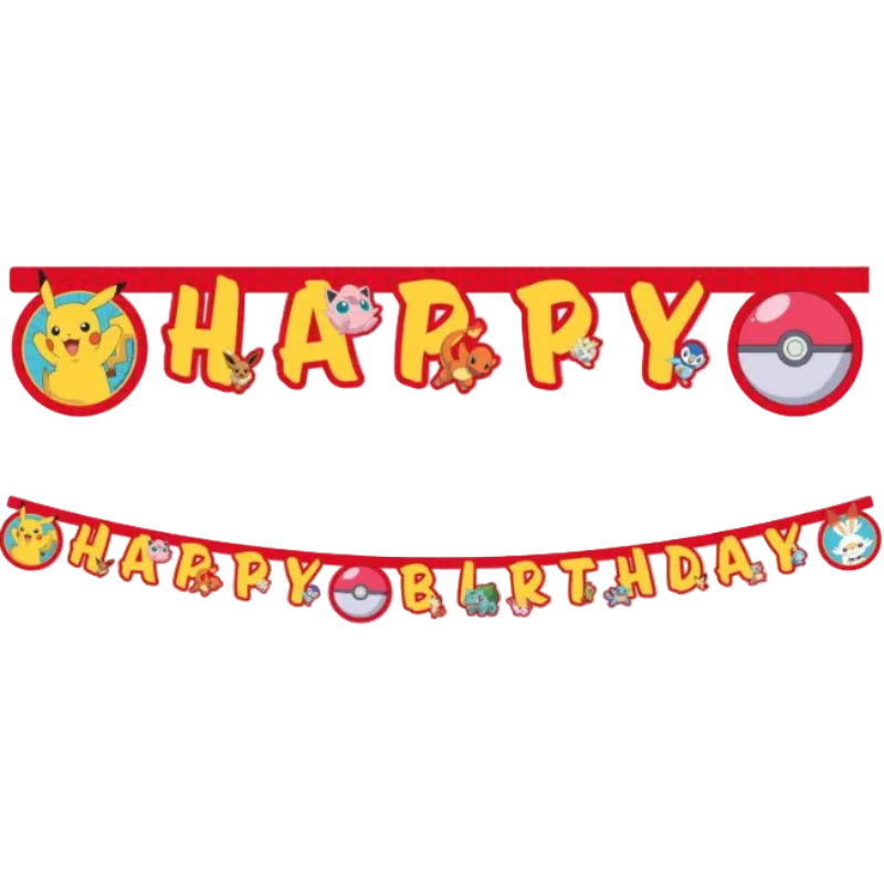 Pokemon "Happy birthday" guirlande, 1 stk.