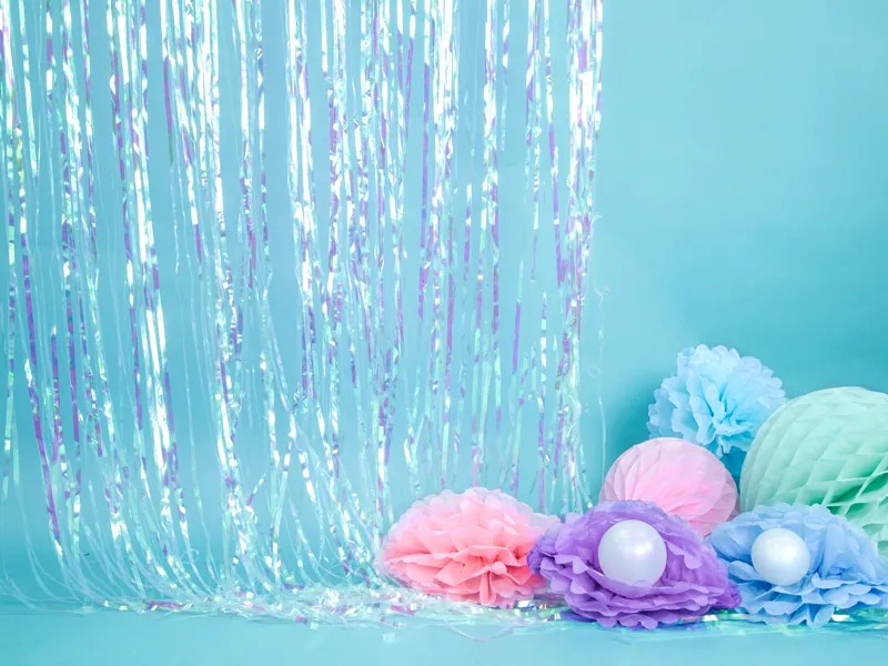 Blå pom pom, 25 cm.