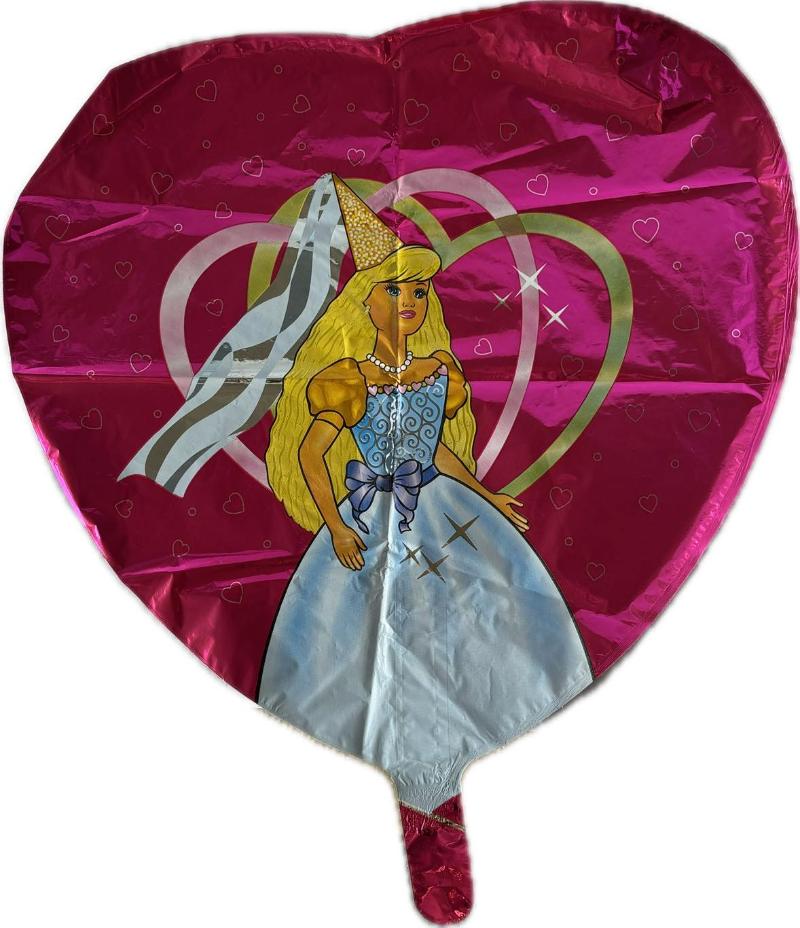 Pink Folie Ballon Prinsesse, 18"/45 cm