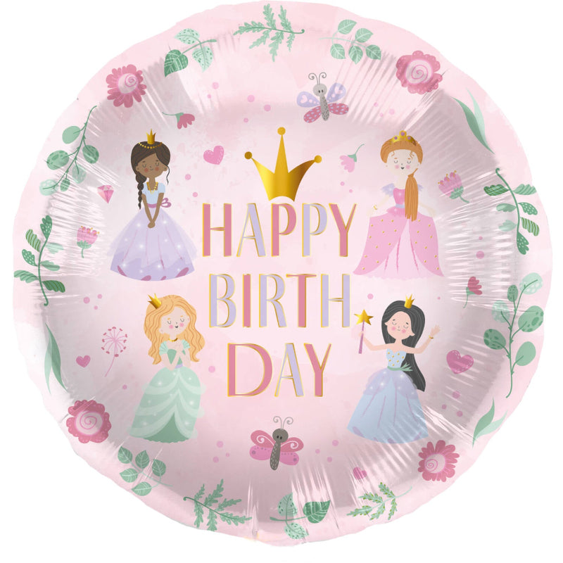 Prinsesse fødselsdagsfolieballon, 45 cm.