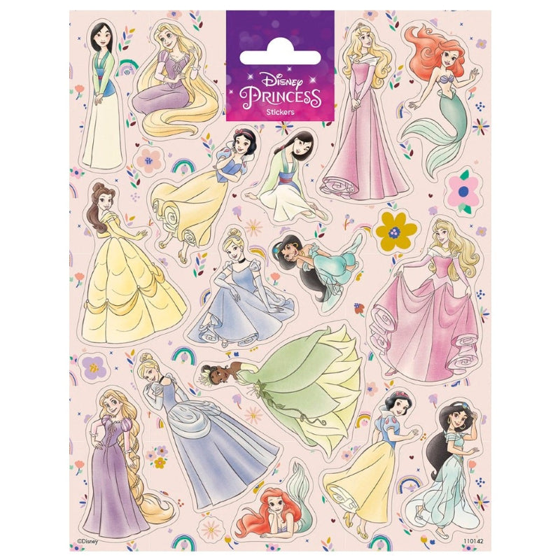 Prinsesse Disney klistermærker, 1 ark.