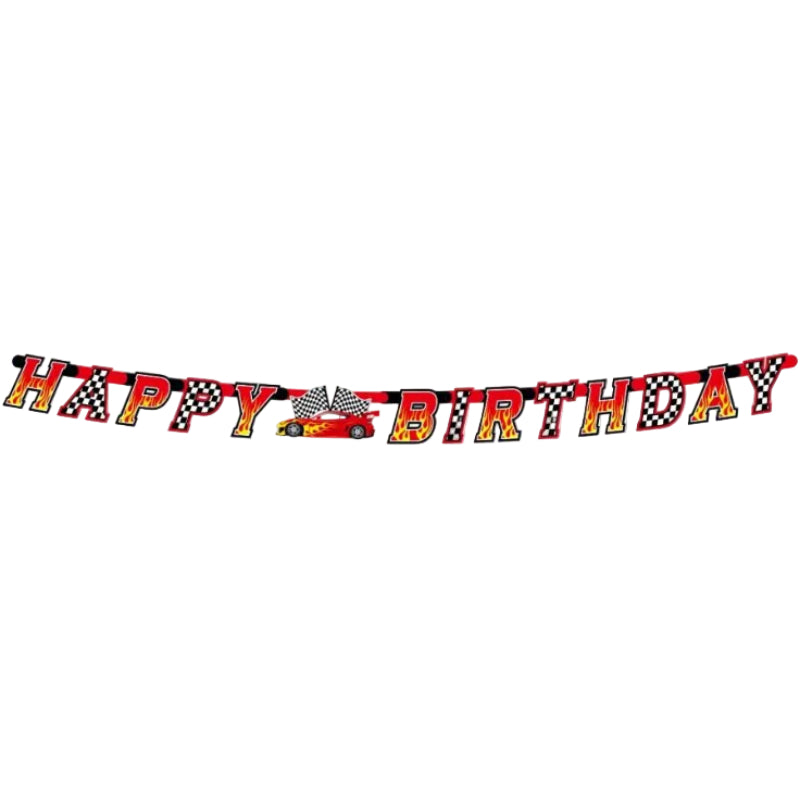 Race "Happy birthday" guirlande, 2,2 m.