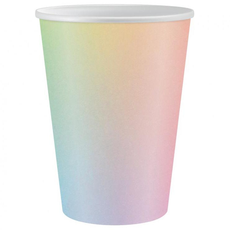 Regnbuefarvet papkopper, 6 stk.