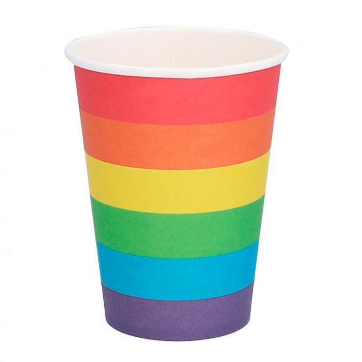 Regnbue papkop, 8 stk.