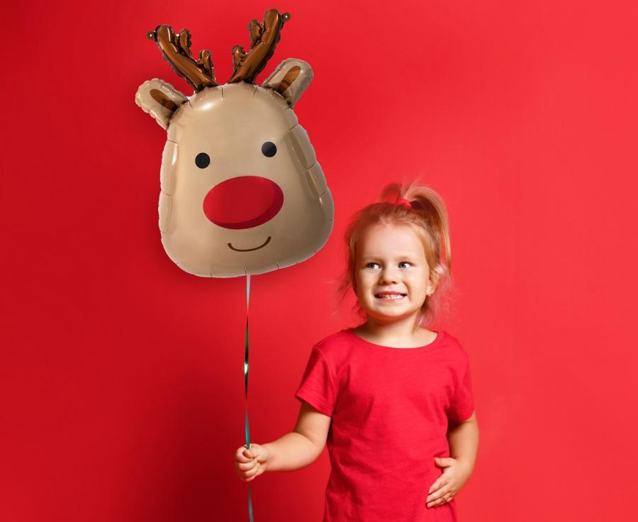 Rensdyr folieballon, 41x61 cm.