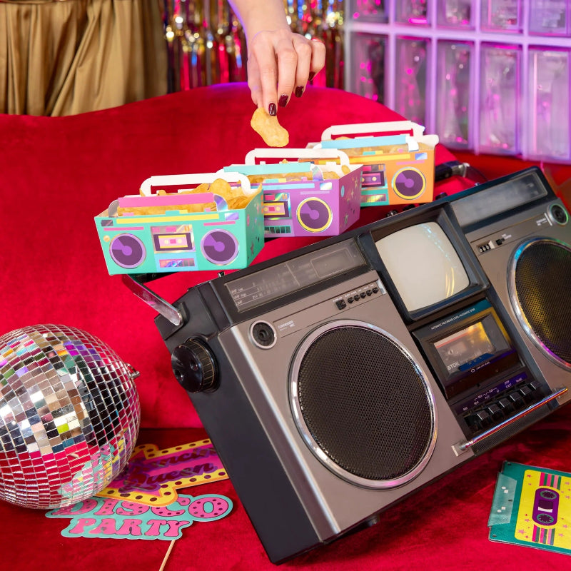 Store retro disco snackbægre, 3 stk.