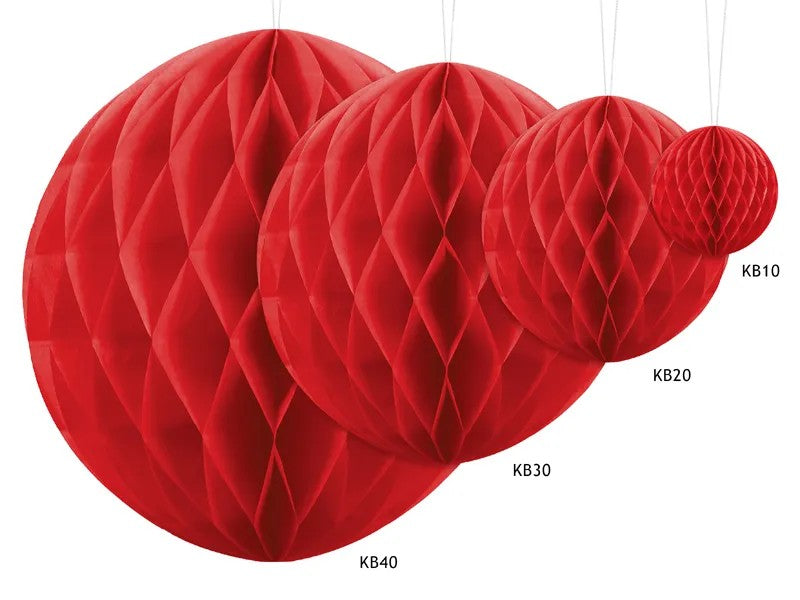 Rød honeycomb, 10 cm.