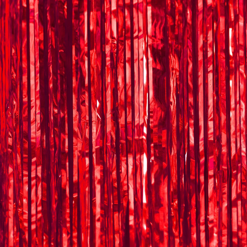 Rød foliegardin, 100x200 cm.