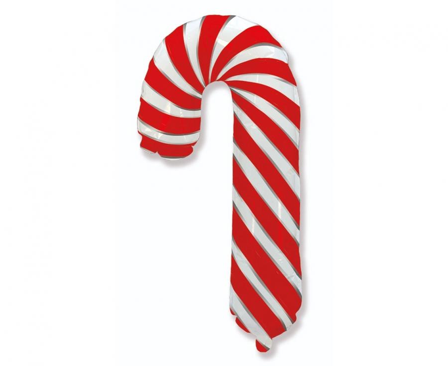 Rød julestok folieballon, 24"