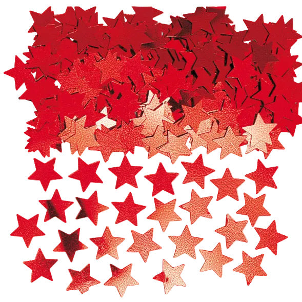 Rød stjerne konfetti, 14 g