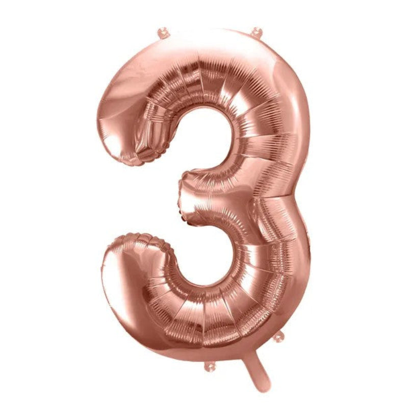 Rose gold folieballon 3-tal, 86 cm.