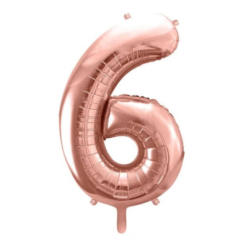 Rose gold folieballon 6-tal, 86 cm.