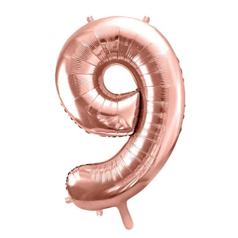 Rose gold folieballon 9-tal, 86 cm.