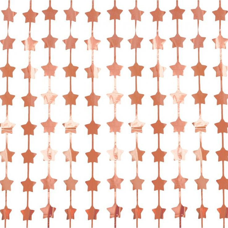 Dørgardin med rose gold stjerner, 100x200 cm.