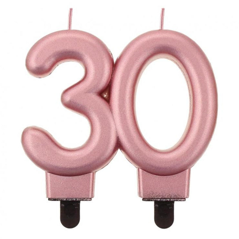 Rose gold kagelys - 30 år.