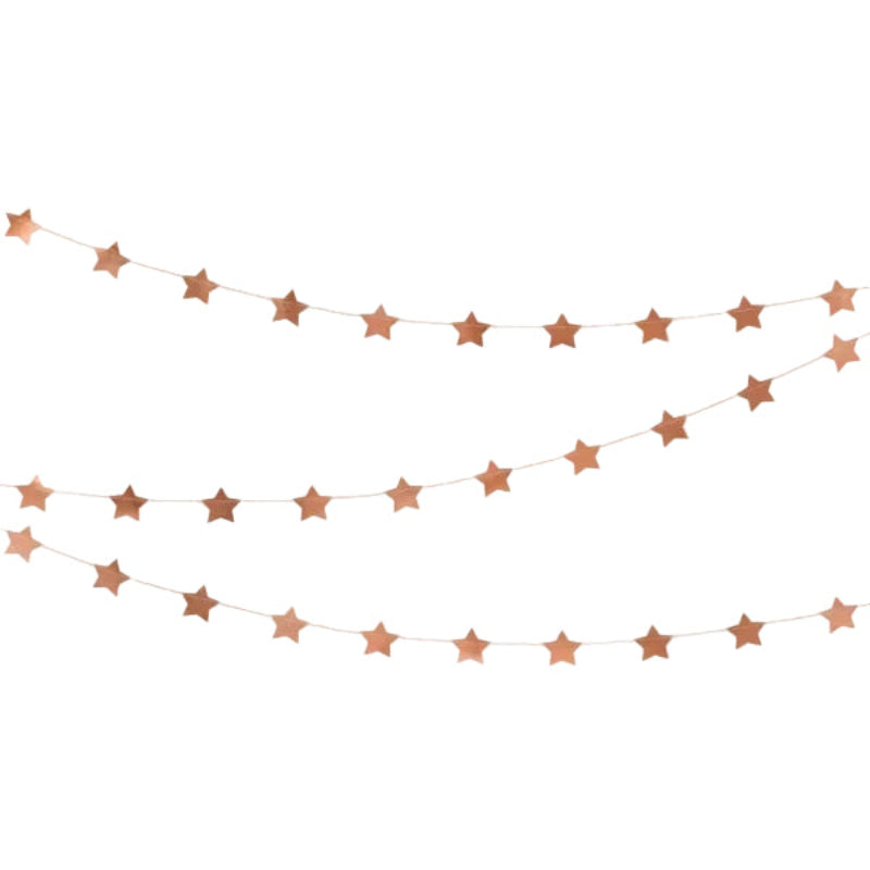 Rose gold stjerne guirlande 3,6m