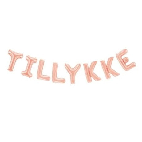 Tillykke Ballonsæt i rose gold - 41 cm