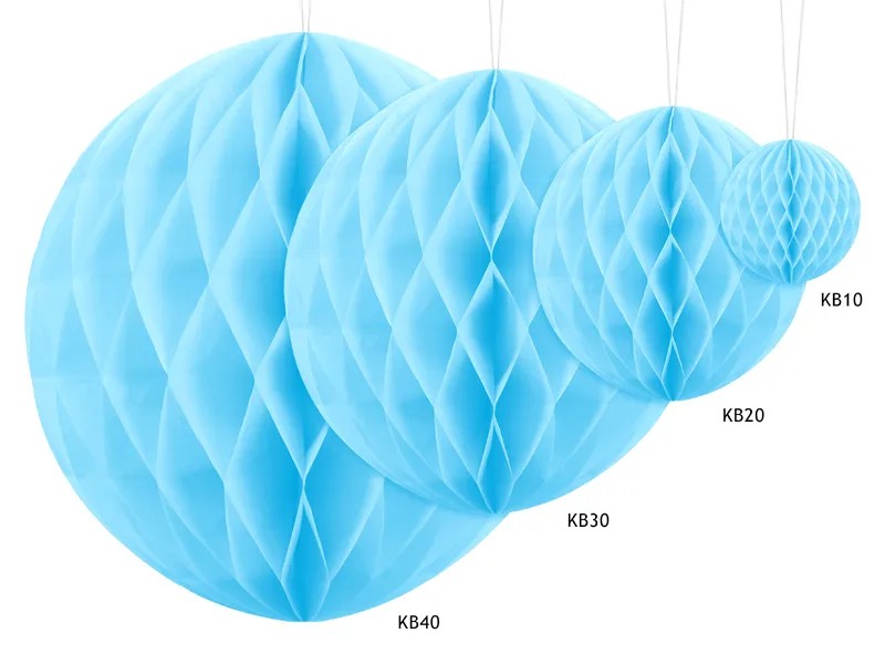Sky blå honeycomb, 10 cm.