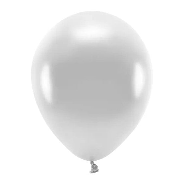 12" metallic sølv ballon, 1 stk.