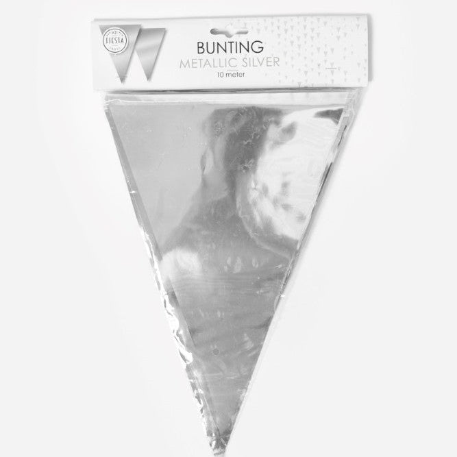 Sølv folie vimpel, 10 m.
