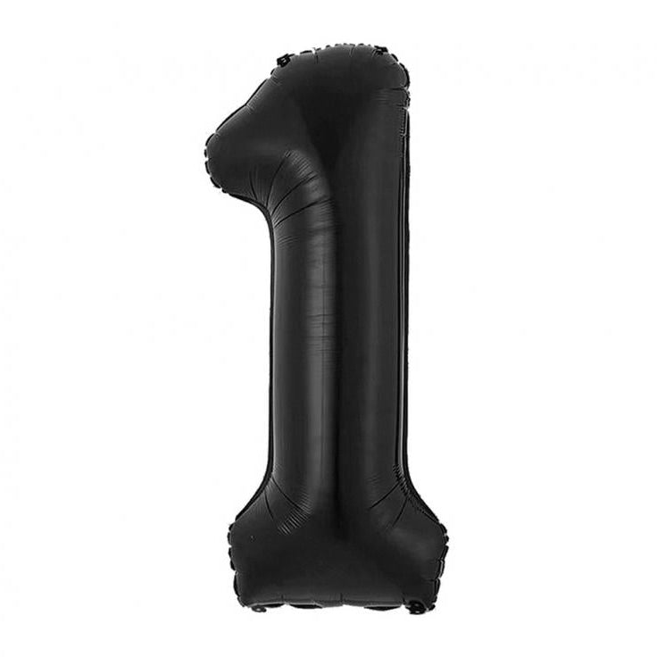 Sort 1-tal, folieballon, 85 cm.