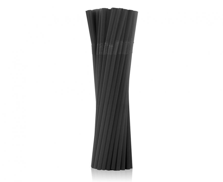 Sorte genbrugelig knæksugerør, 500 stk.