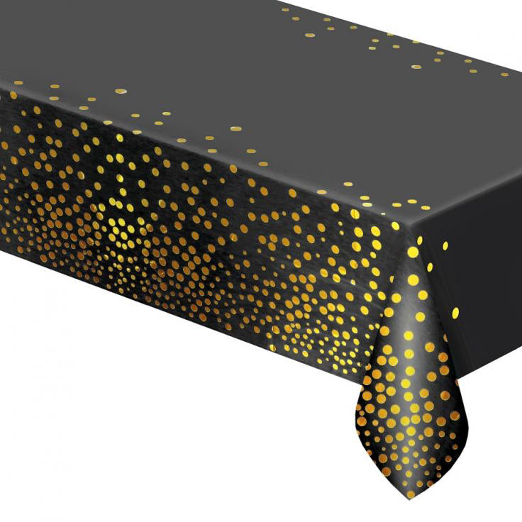 Sort/guld foliedug, 137x183 cm.