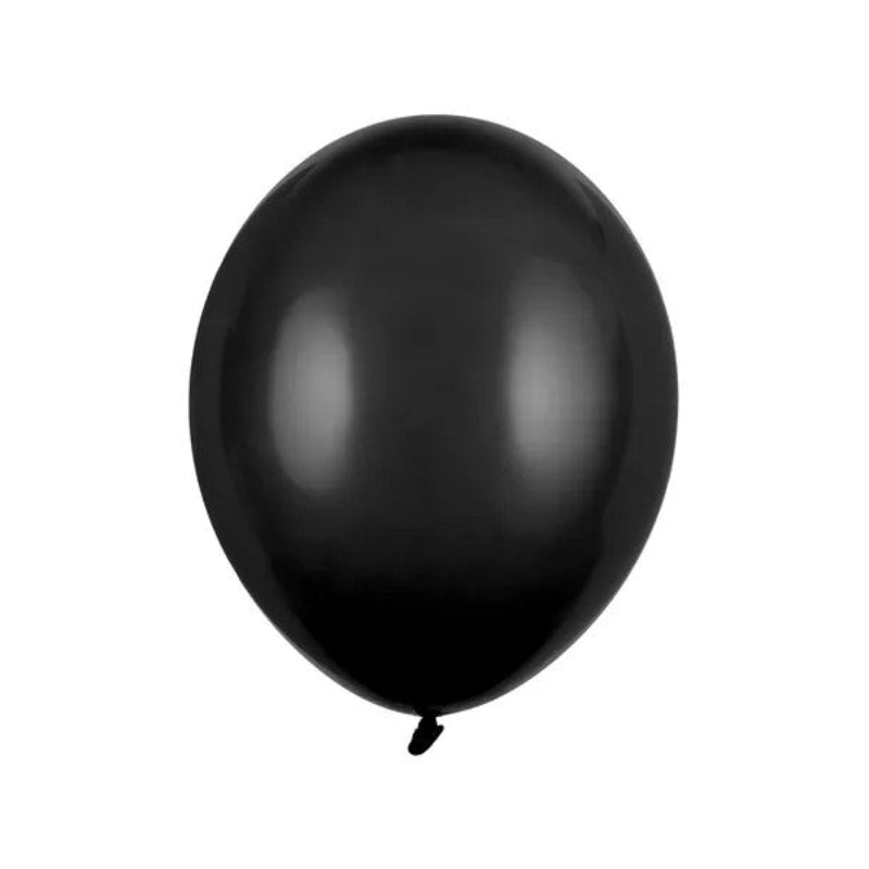 12" pastel sort latexballon, 10 stk