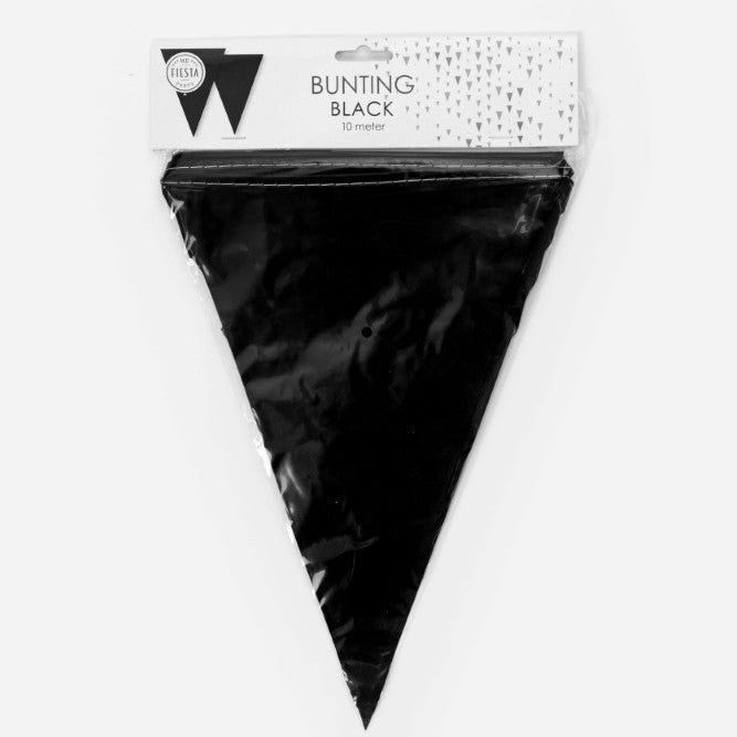 Sort plast vimpel, 10 m.