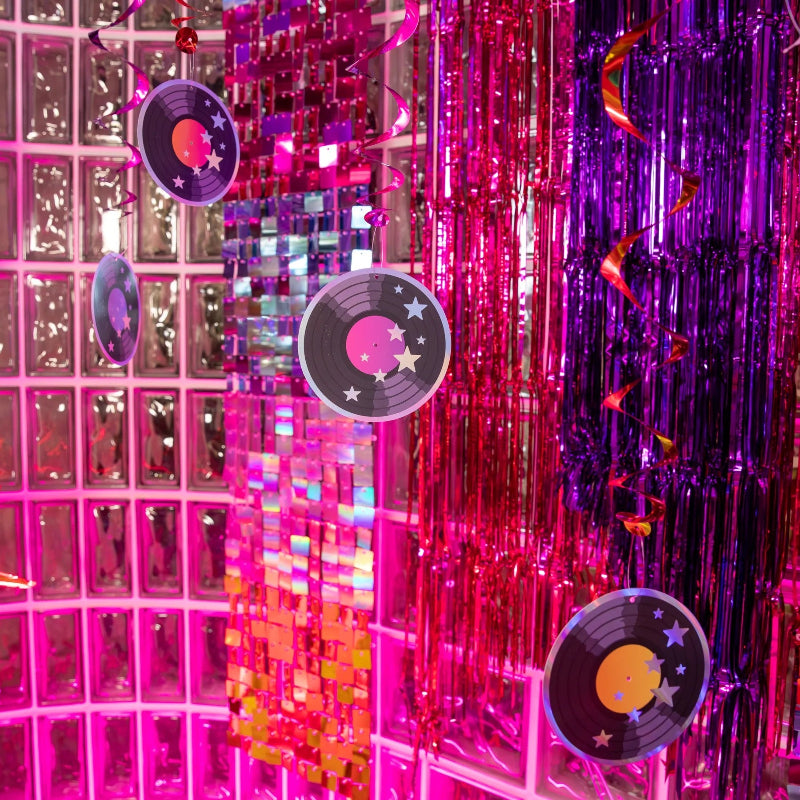 Retro disco spiraler, 6 stk.