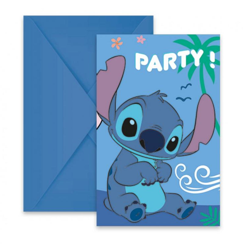 Stitch invitationer, 6 stk.