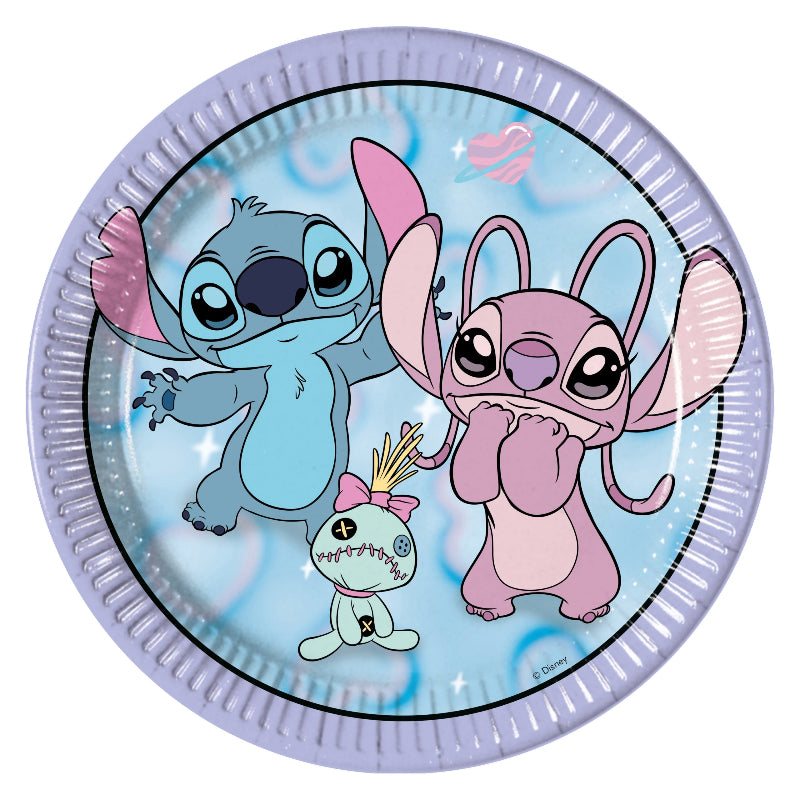 Angel & Stitch paptallerken, 23 cm, 8 stk.