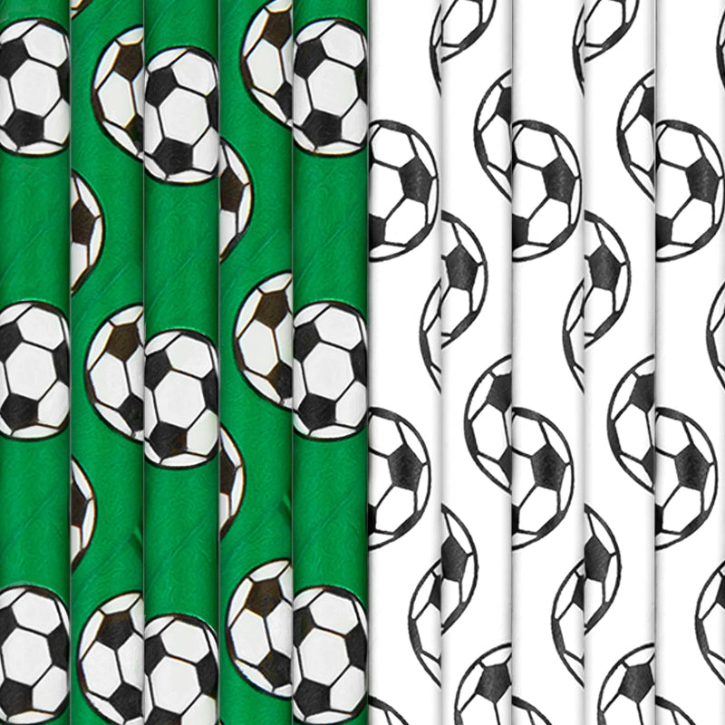 Fodbold papsugerør mix, 10 stk.