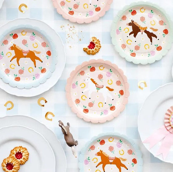 Heste tallerken, mix, 18 cm, 6 stk.