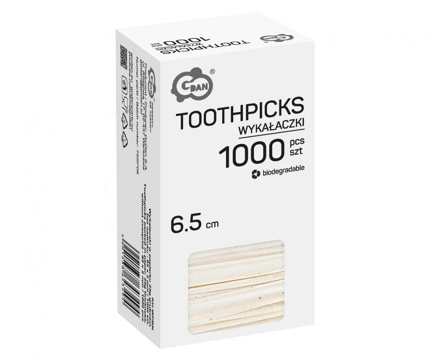 Papirindpakkede tandstikker, 1000 stk.
