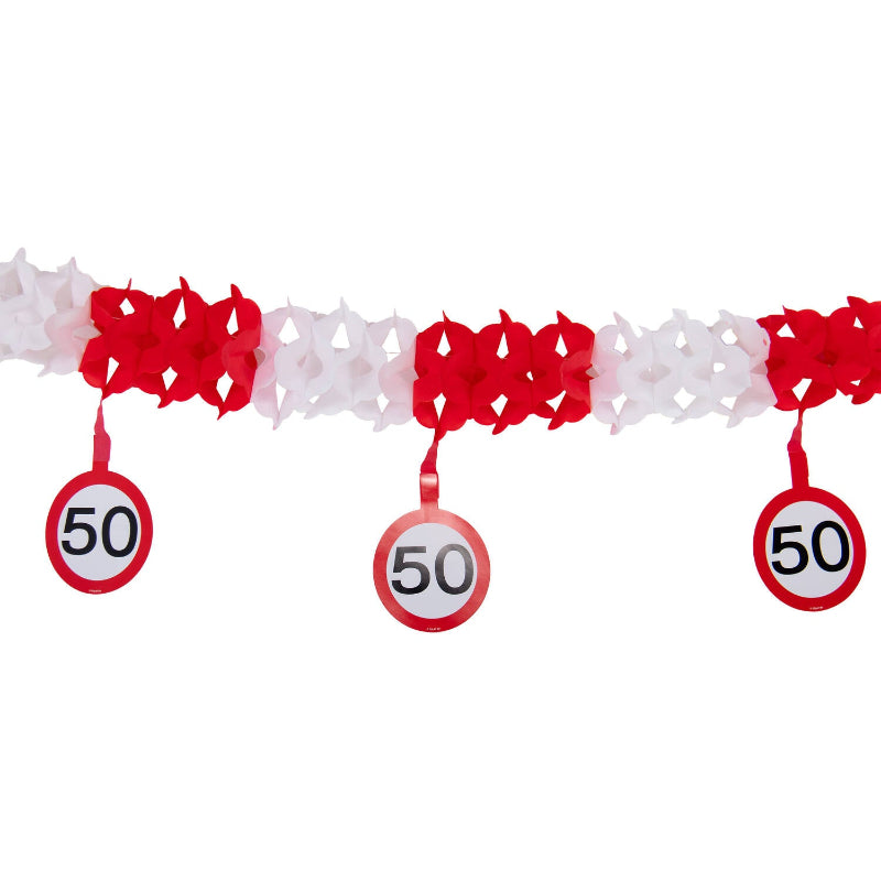 50 års trafik guirlande, 4 m.